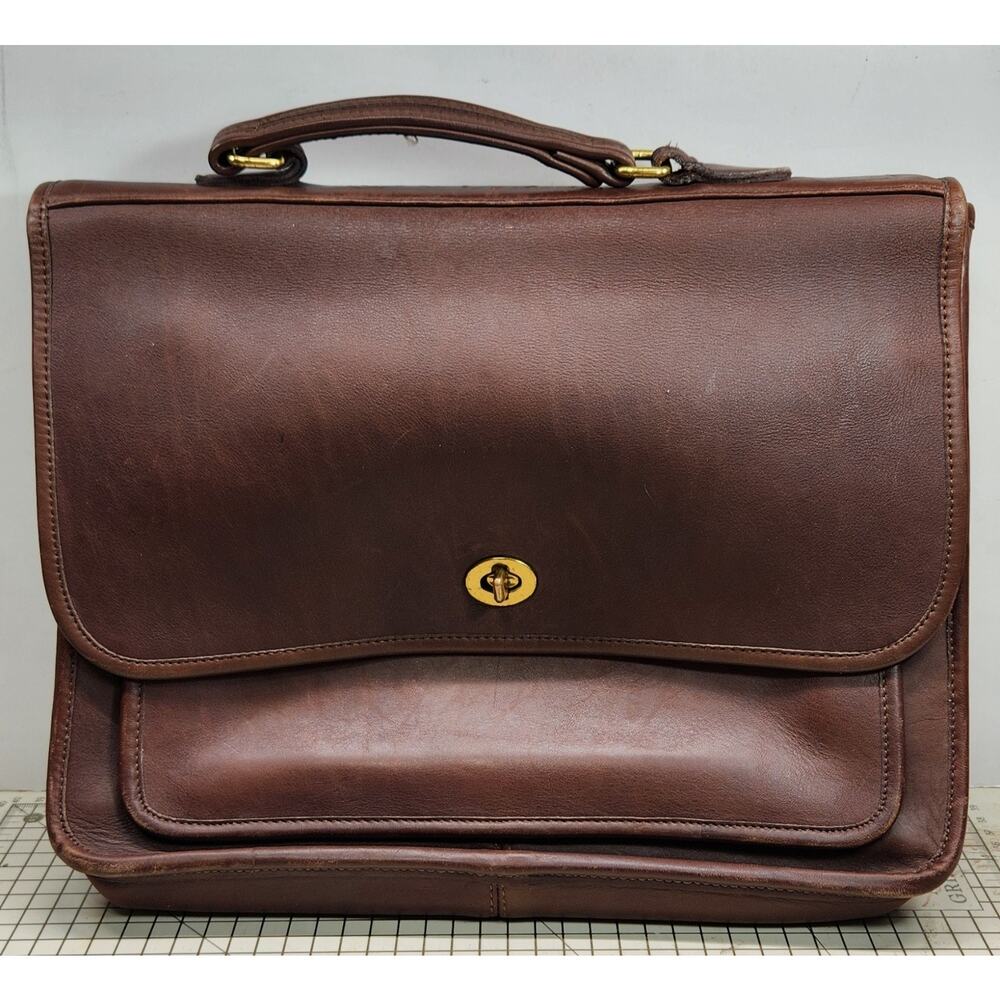 Unbranded Leather Messenger Bag Twist Lock Unlined‎ Great Quality Pre Owned